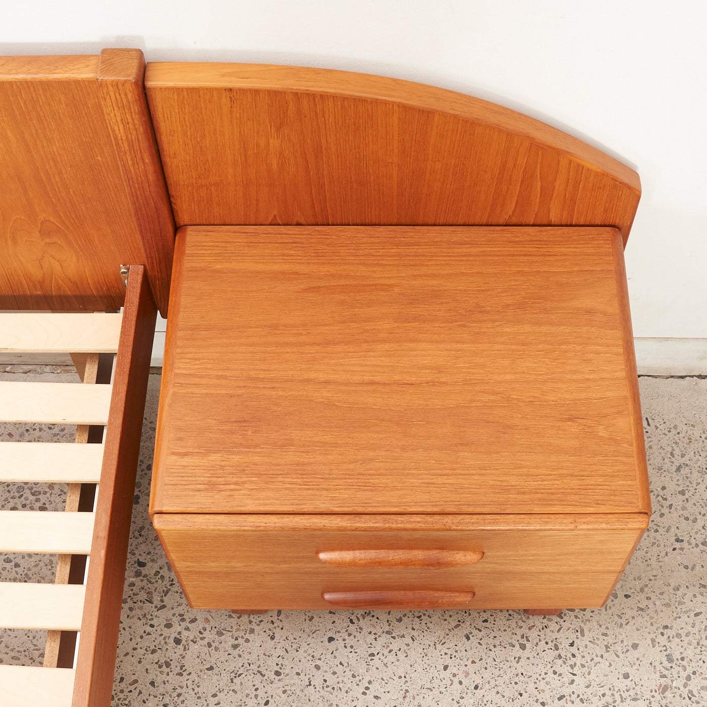 Teak Queen Bed w/ Nightstands