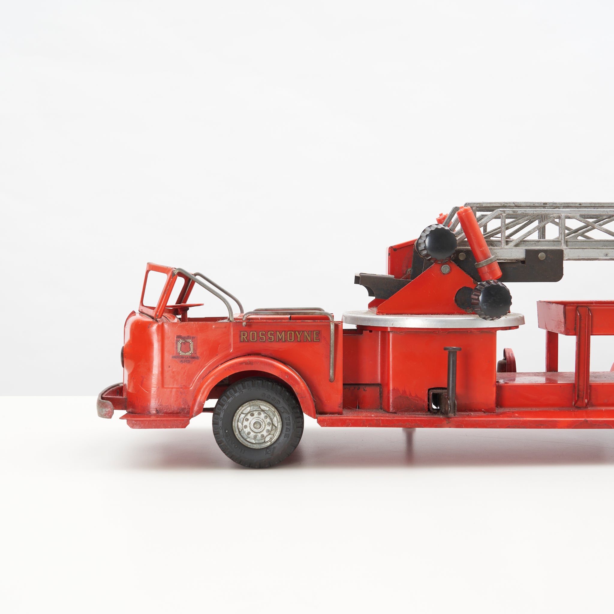 Vintage Fire Truck Toy w/ Extendable Ladder