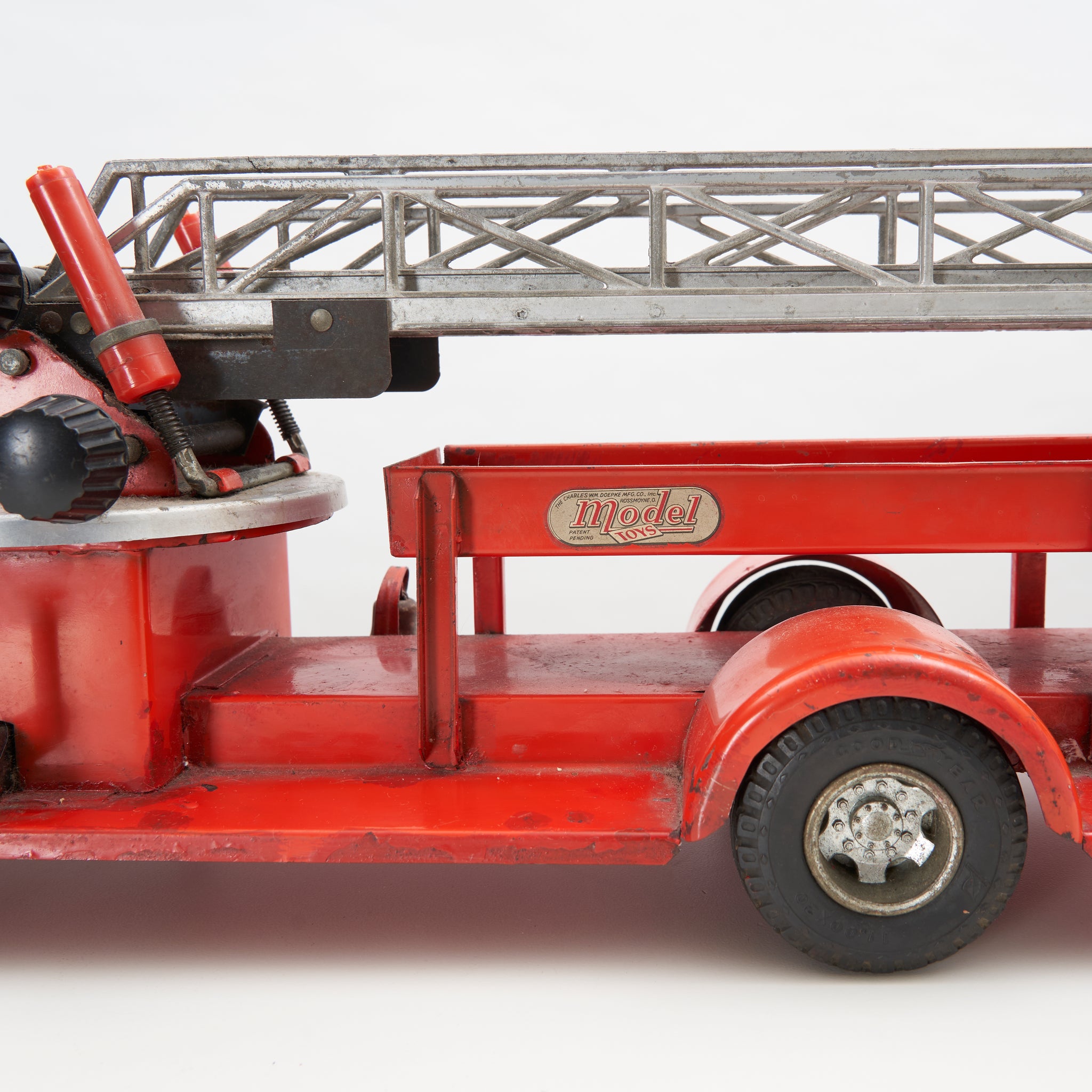 Vintage Fire Truck Toy w/ Extendable Ladder