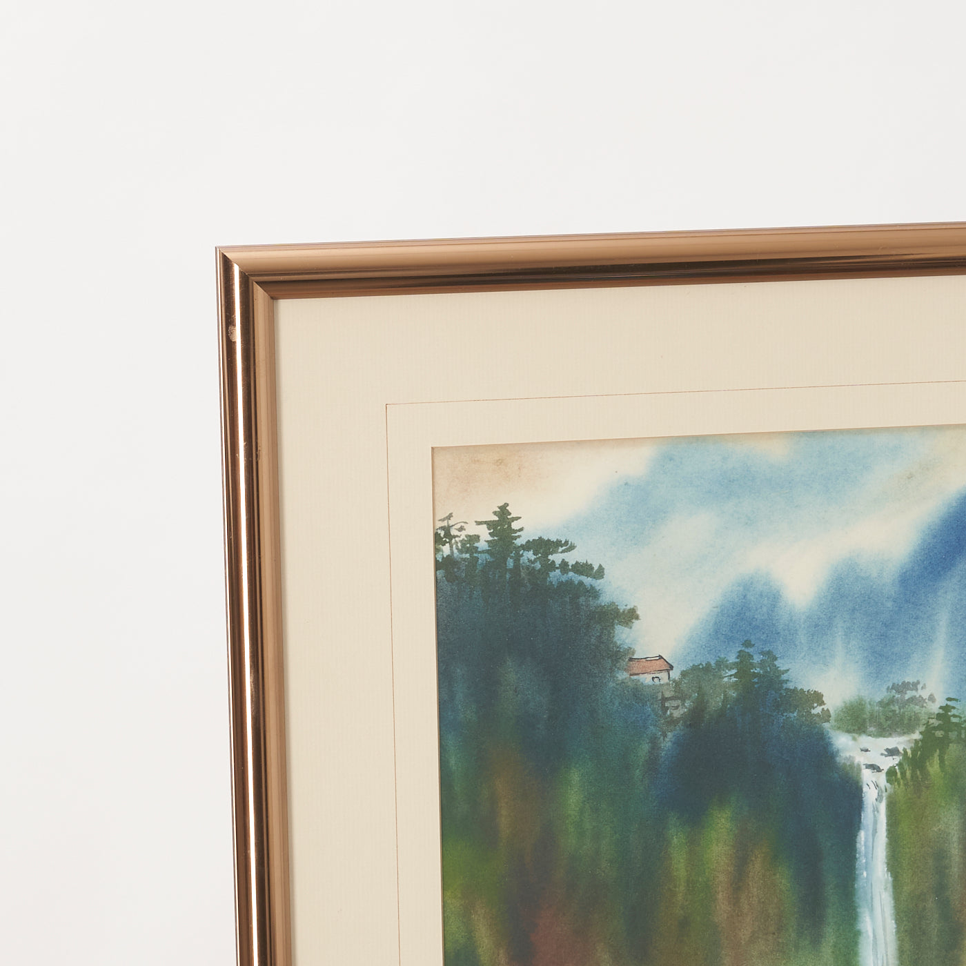 Signed Watercolour Painting of Waterfall