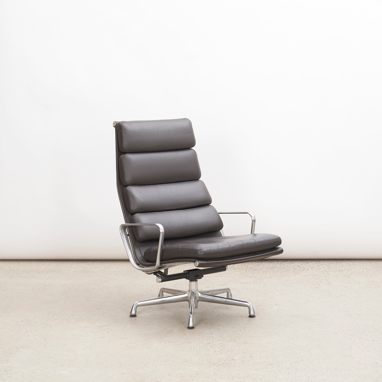 Eames Soft Pad Leather Lounge Chair w/ Tilt for Herman Miller
