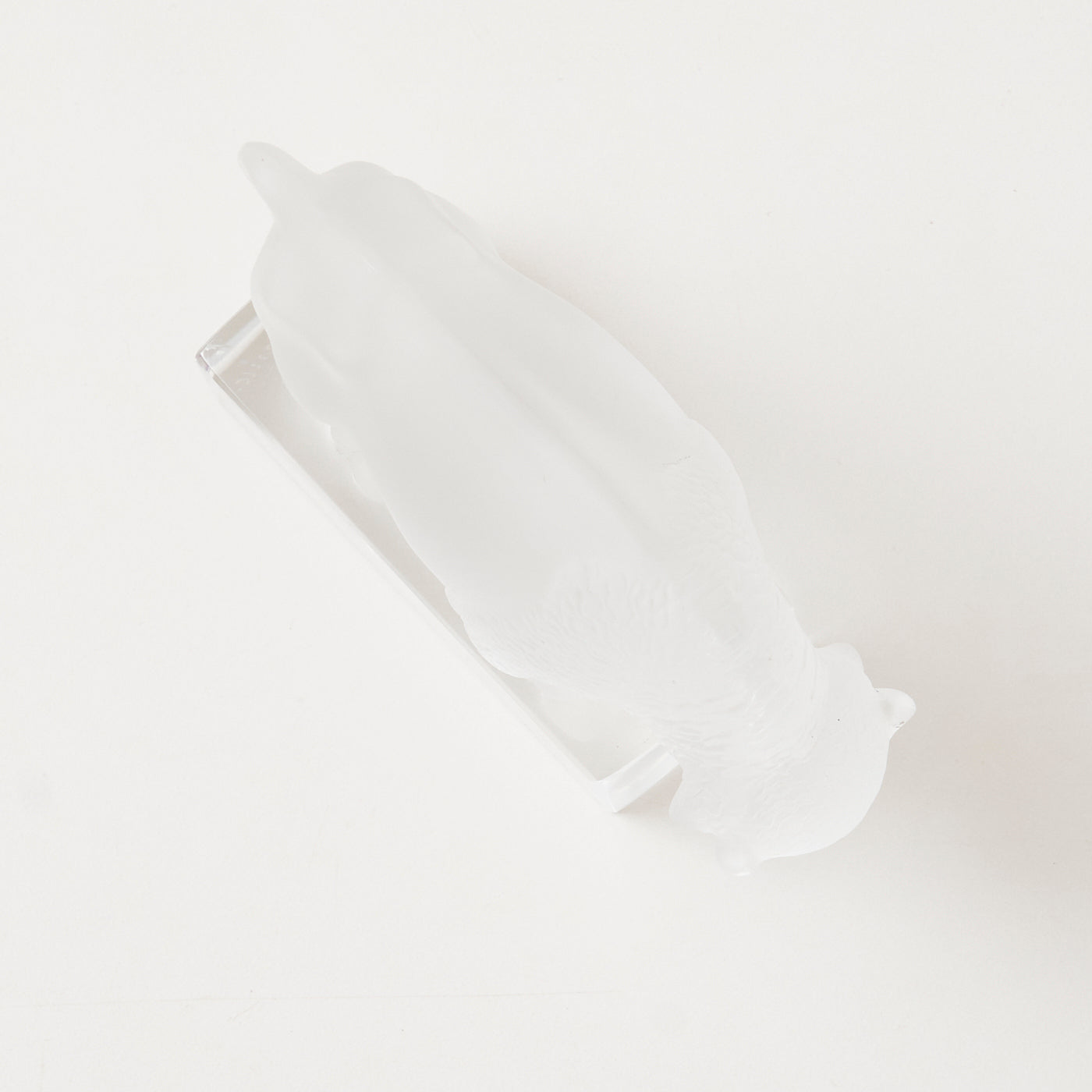 Signed Frosted Glass Bison Paperweight