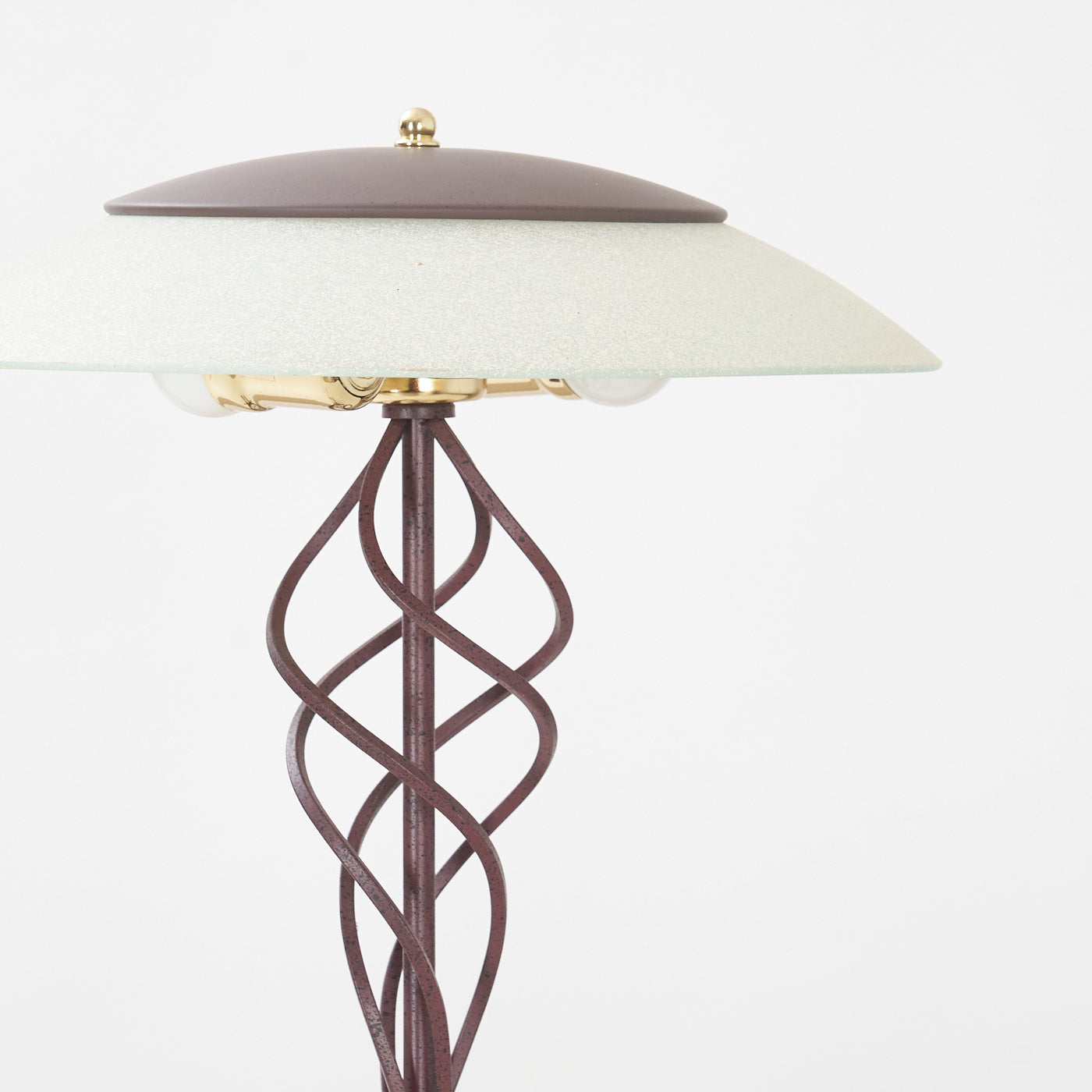 Vintage Glass & Iron Table Lamp