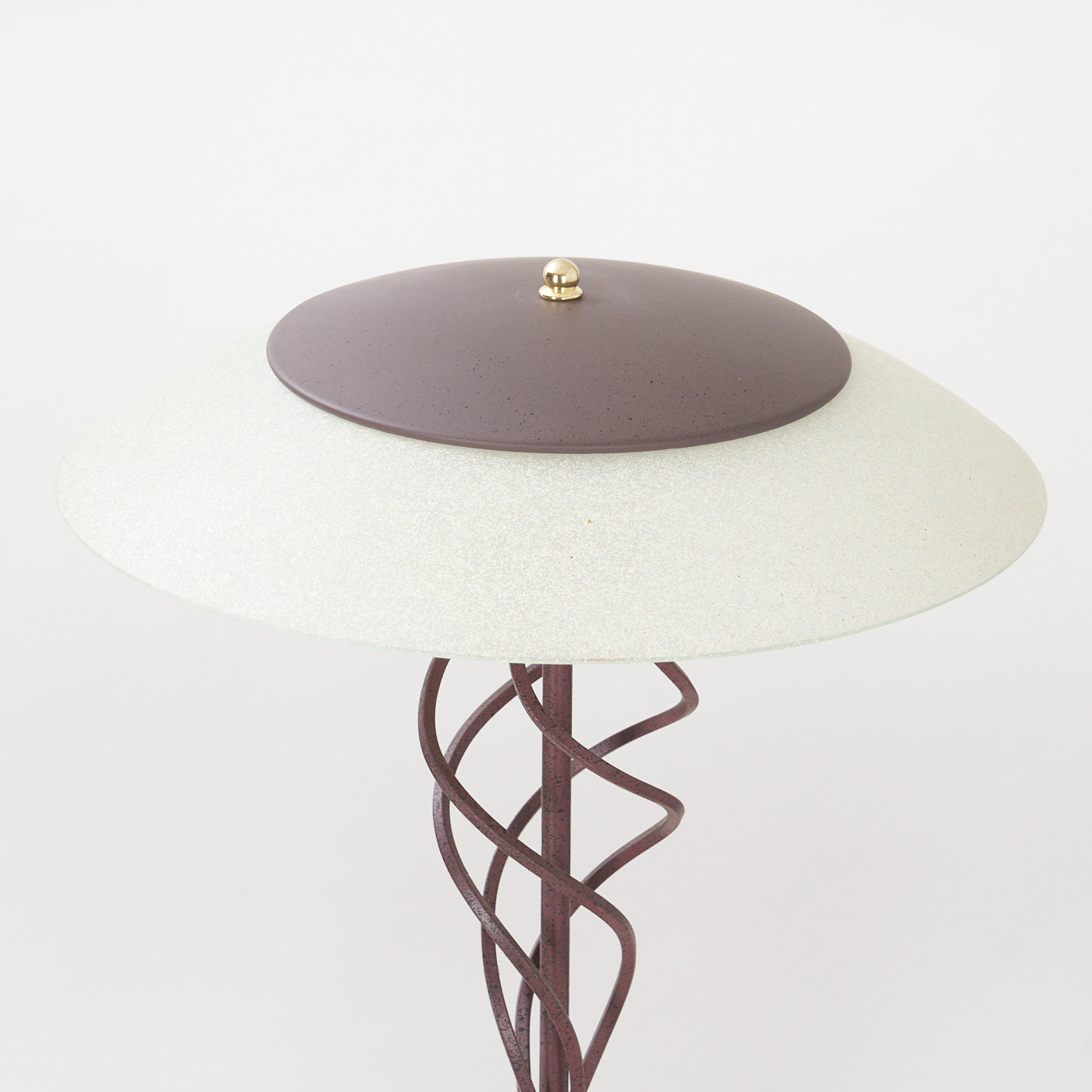 Vintage Glass & Iron Table Lamp