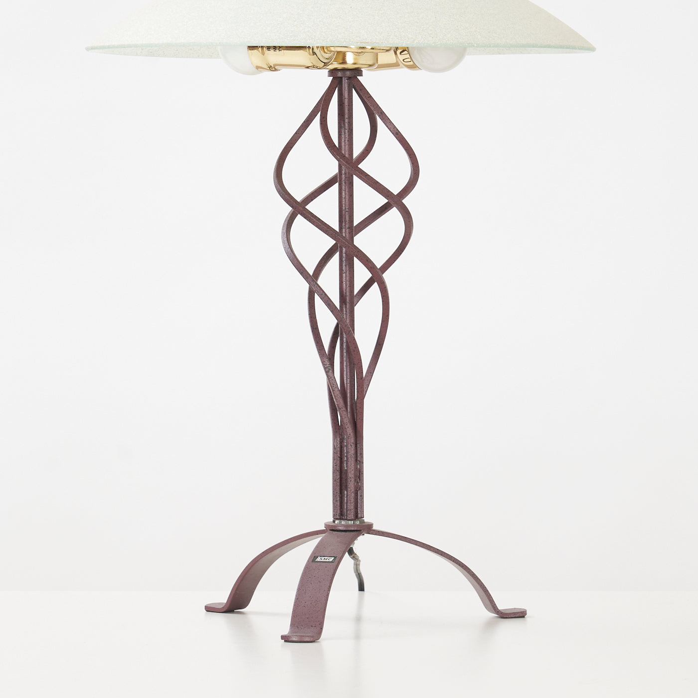 Vintage Glass & Iron Table Lamp