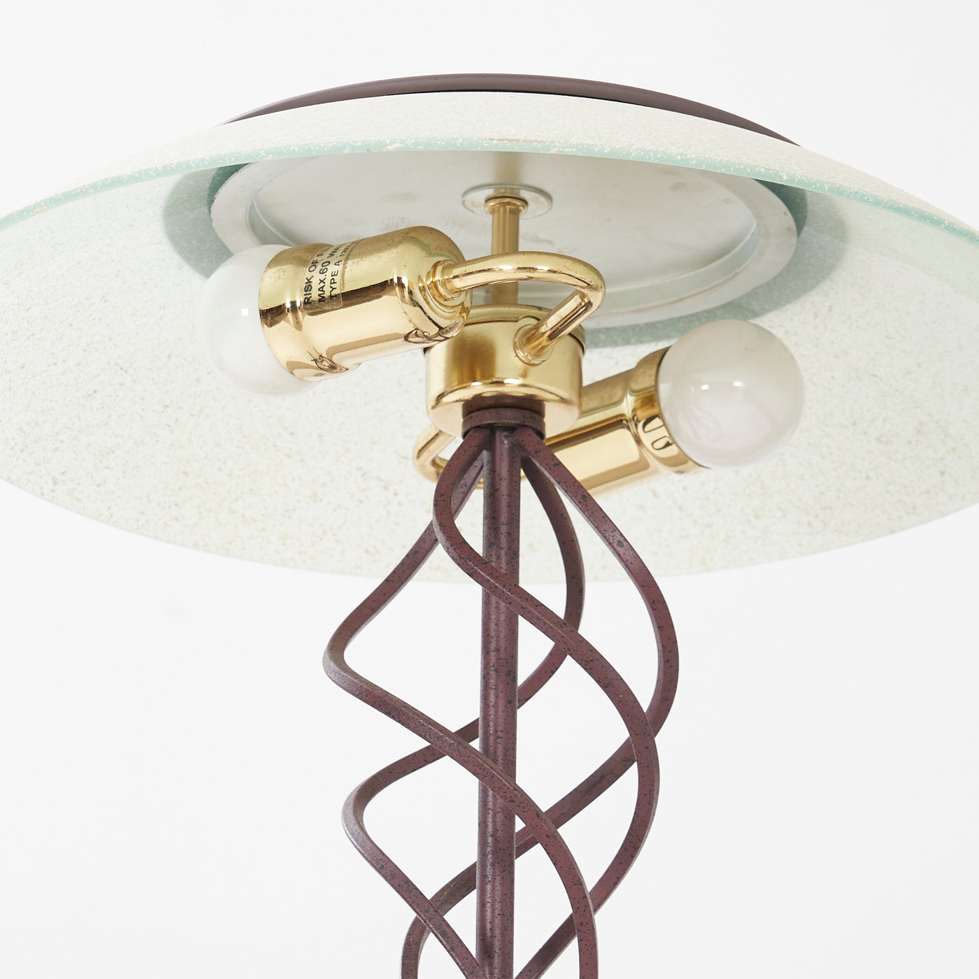 Vintage Glass & Iron Table Lamp