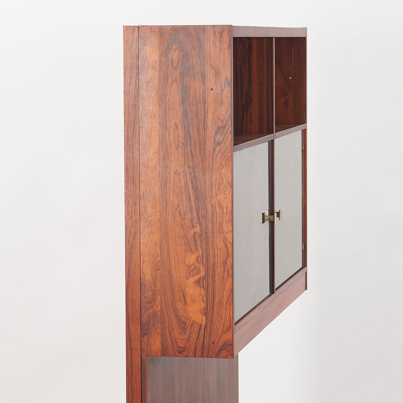 Rosewood Wall Unit w/ Glass Doors by Nils Jonsson for Troeds, Sweden