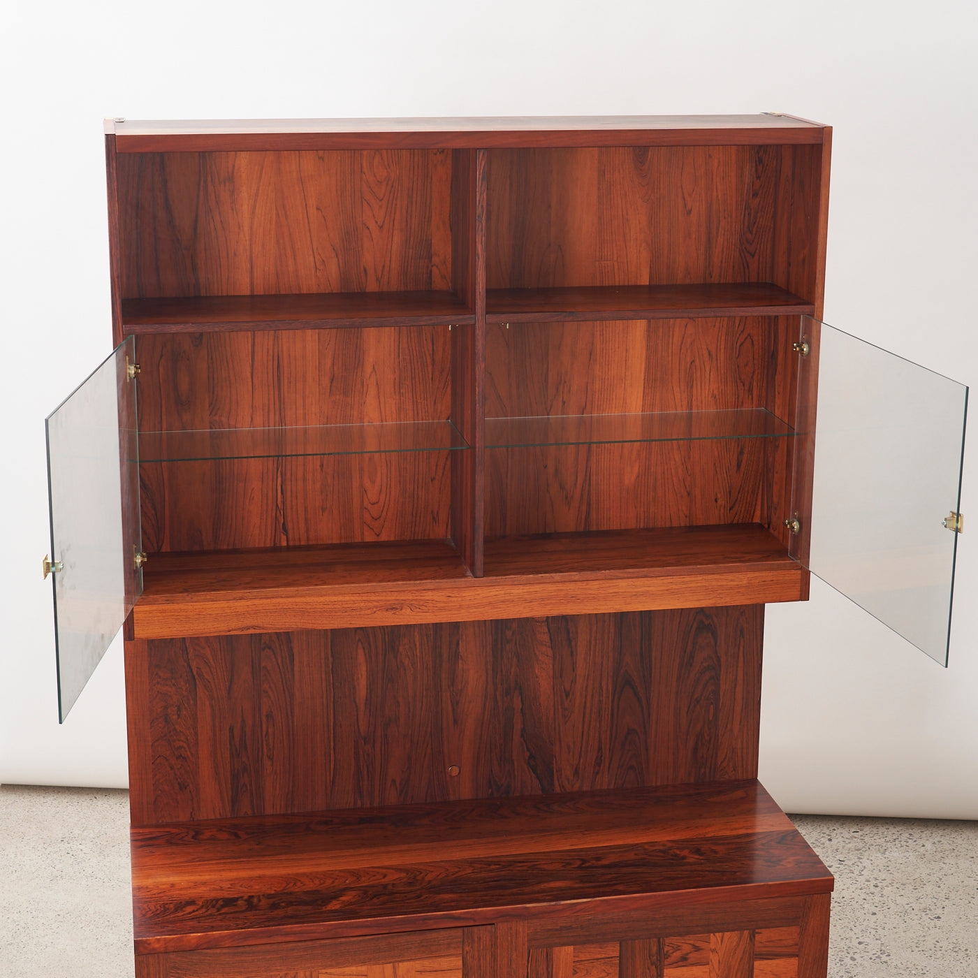 Rosewood Wall Unit w/ Glass Doors by Nils Jonsson for Troeds, Sweden