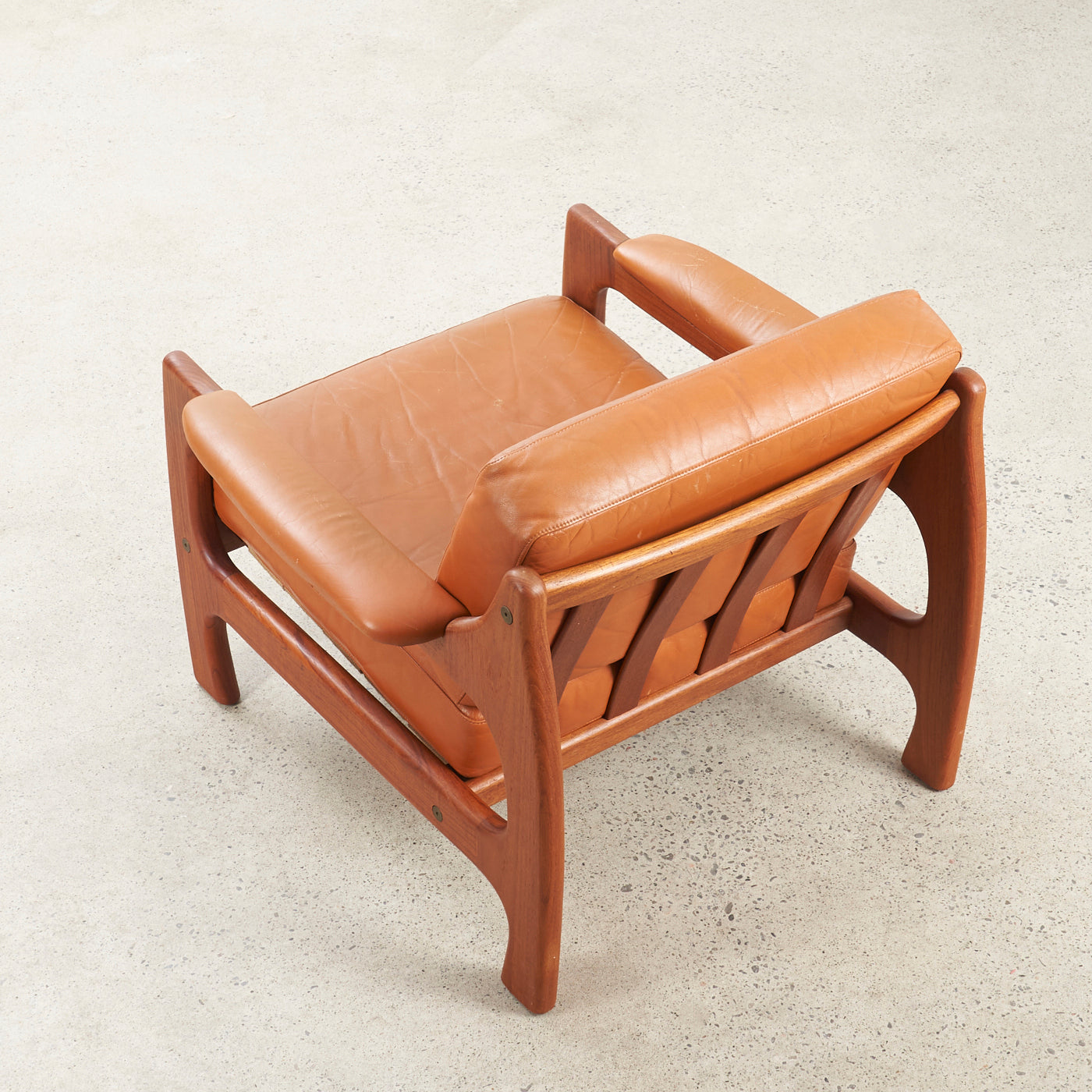 Teak & Leather Lounge Chair