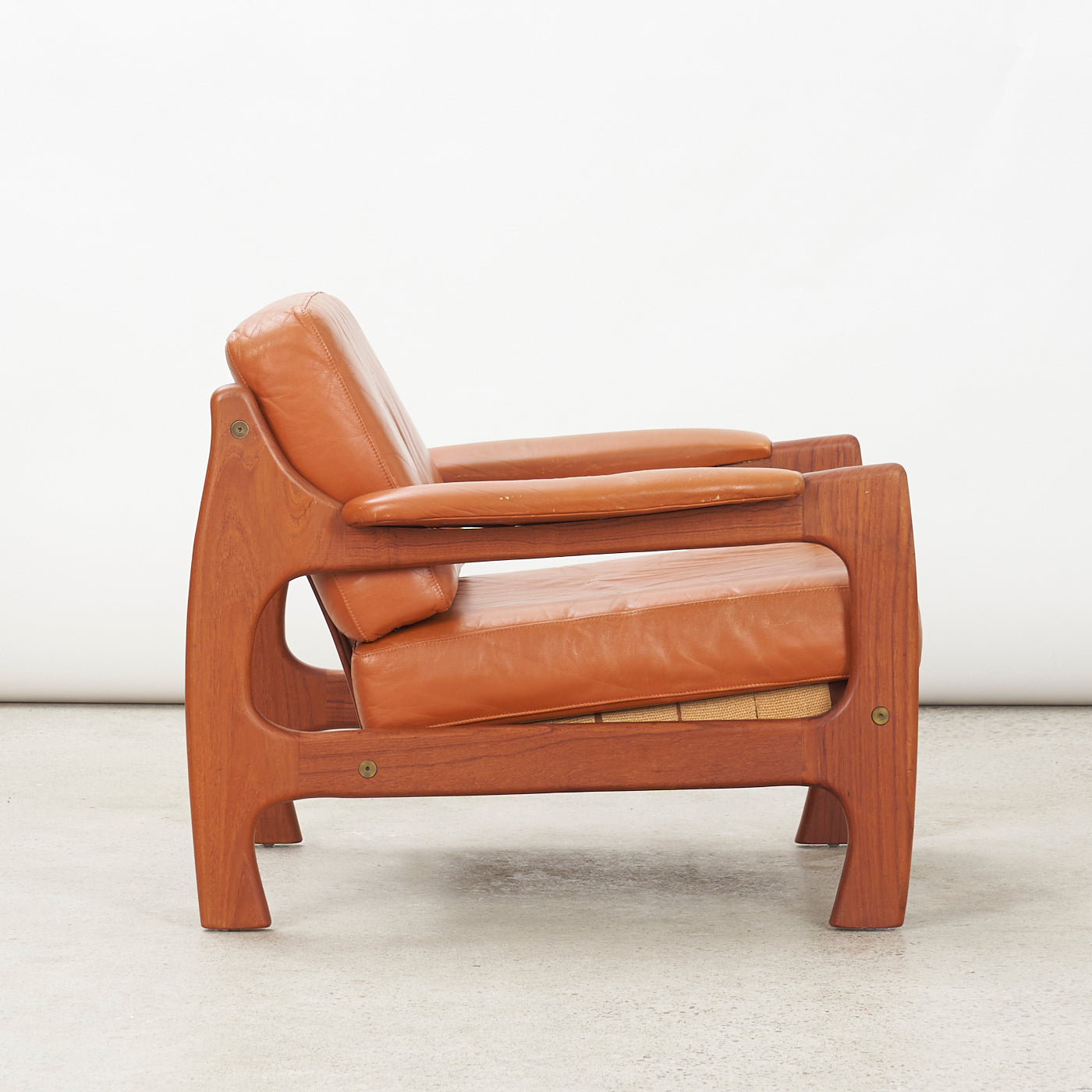 Teak & Leather Lounge Chair