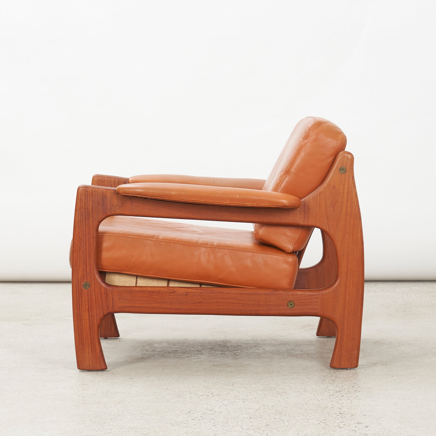 Teak & Leather Lounge Chair