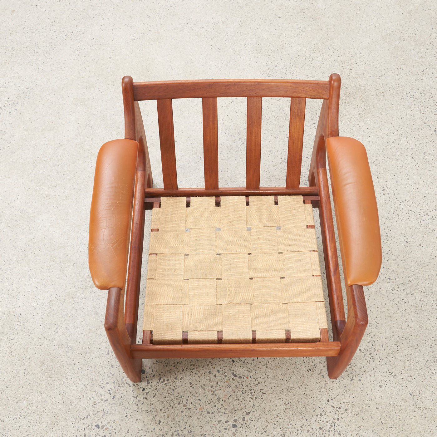 Teak & Leather Lounge Chair