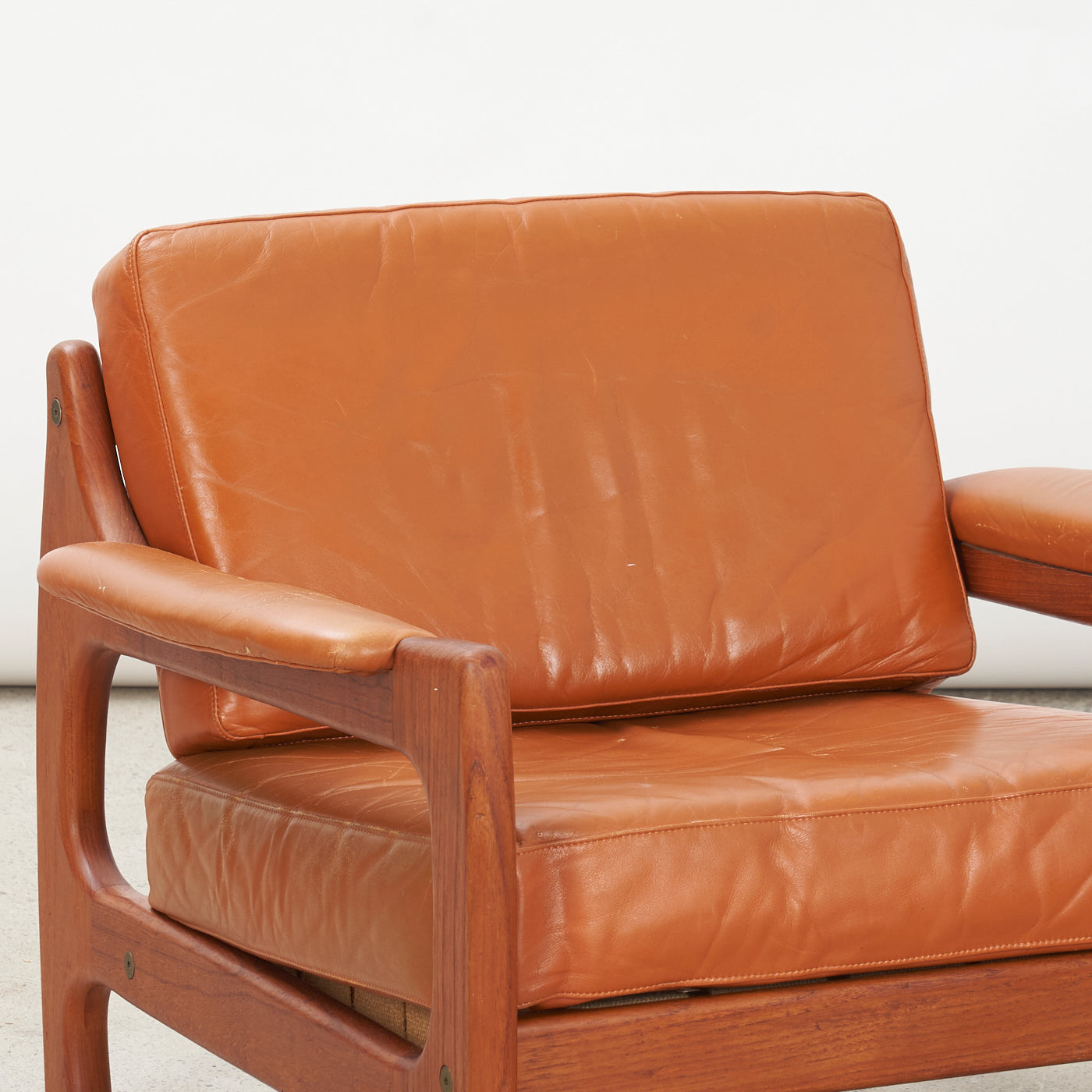 Teak & Leather Lounge Chair