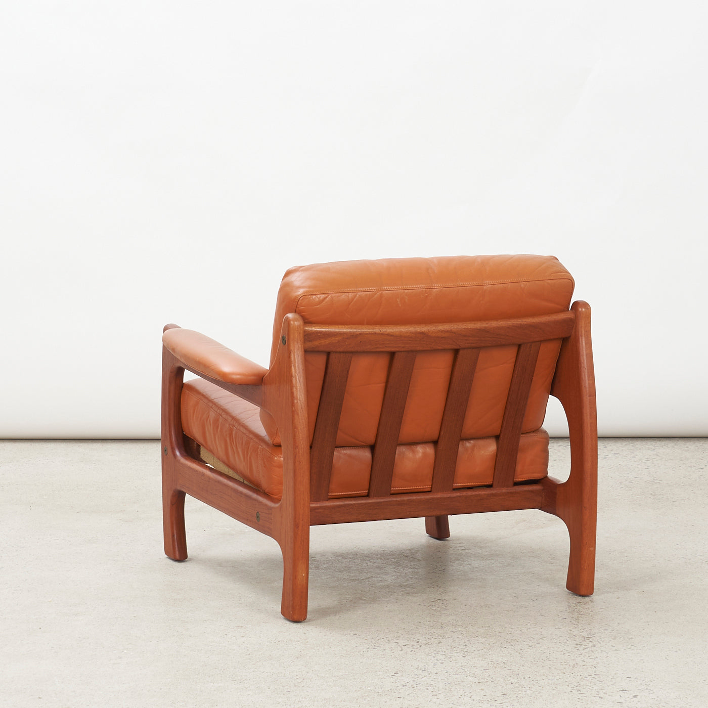 Teak & Leather Lounge Chair