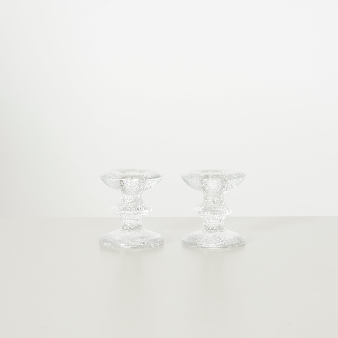 Pair of 'Festivo' Glass Candle Holders by Iittala