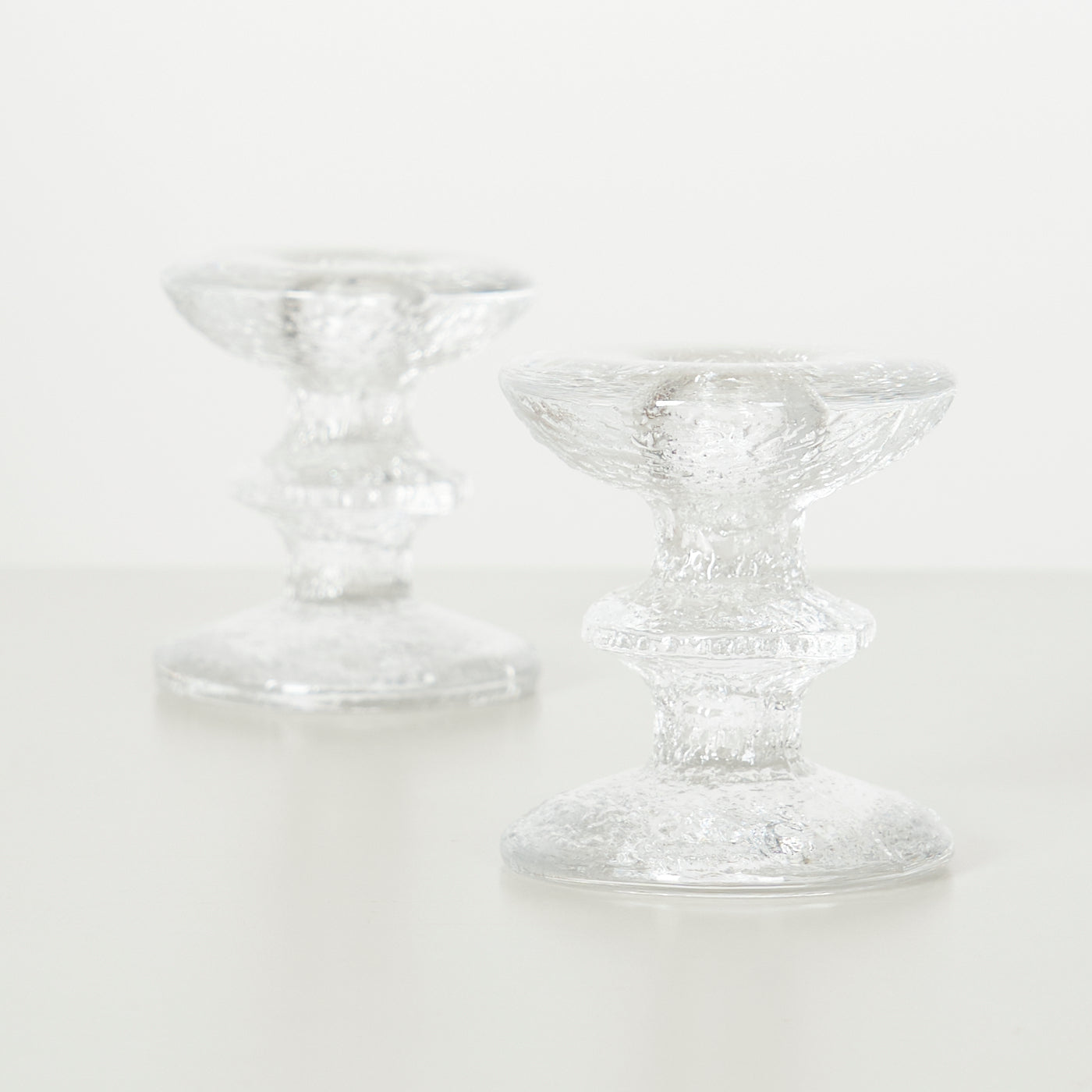 Pair of 'Festivo' Glass Candle Holders by Iittala