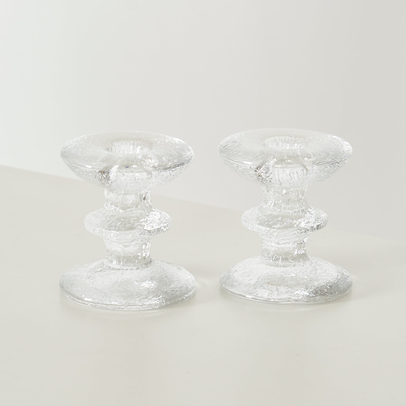 Pair of 'Festivo' Glass Candle Holders by Iittala