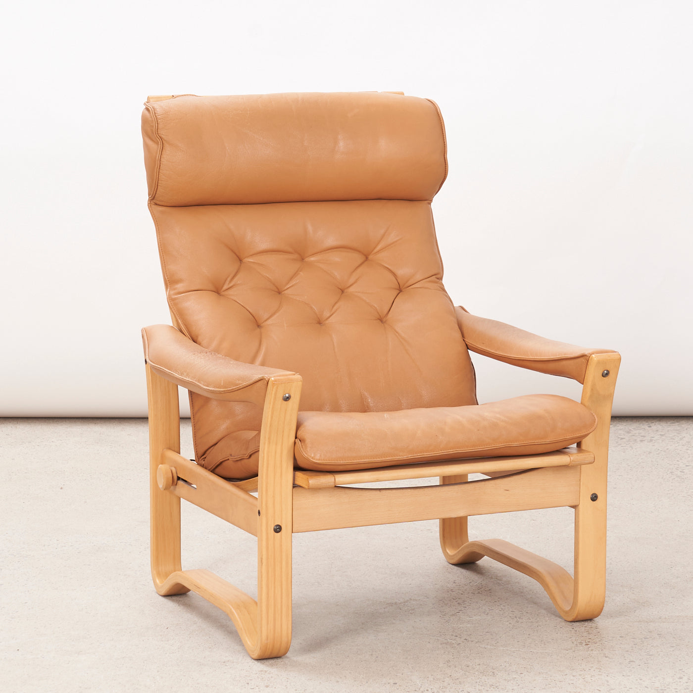 Reclining Leather Lounge Chair J. M. Birking & Co., Denmark