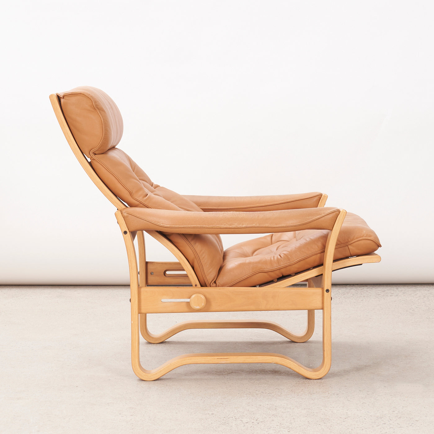 Reclining Leather Lounge Chair J. M. Birking & Co., Denmark