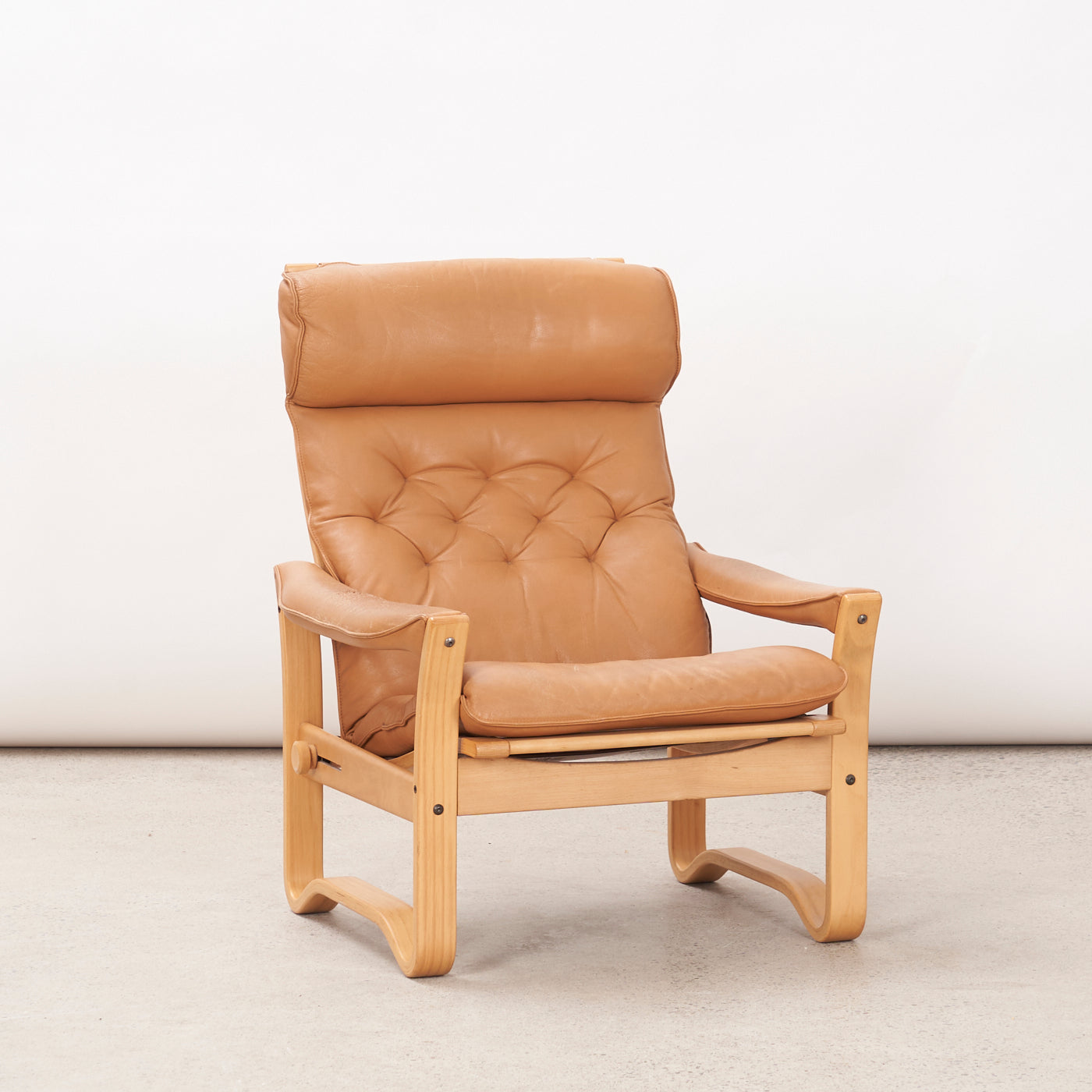 Reclining Leather Lounge Chair J. M. Birking & Co., Denmark