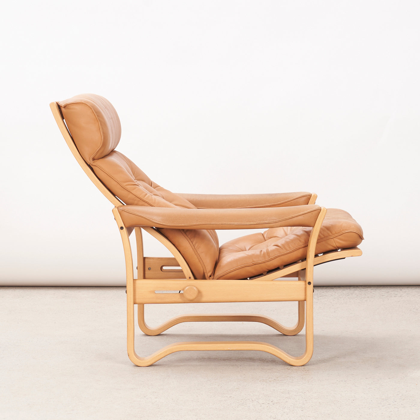 Reclining Leather Lounge Chair J. M. Birking & Co., Denmark