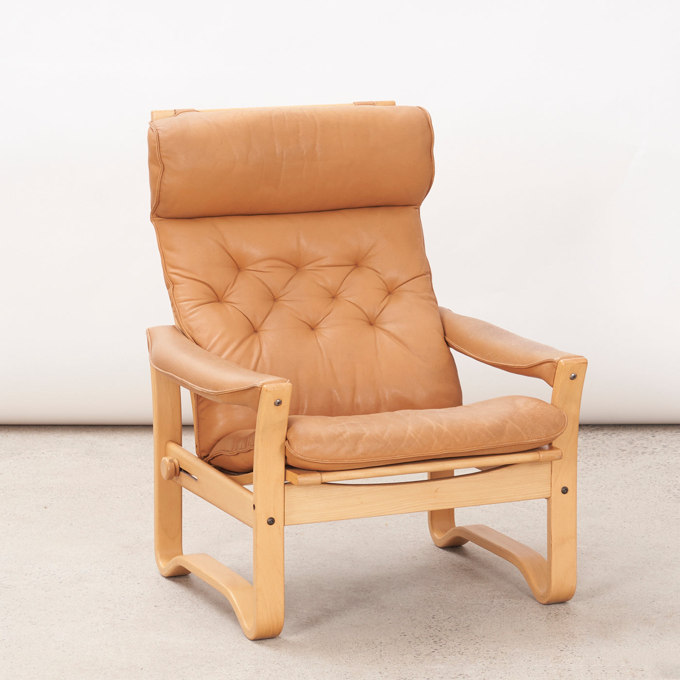 Reclining Leather Lounge Chair J. M. Birking & Co., Denmark