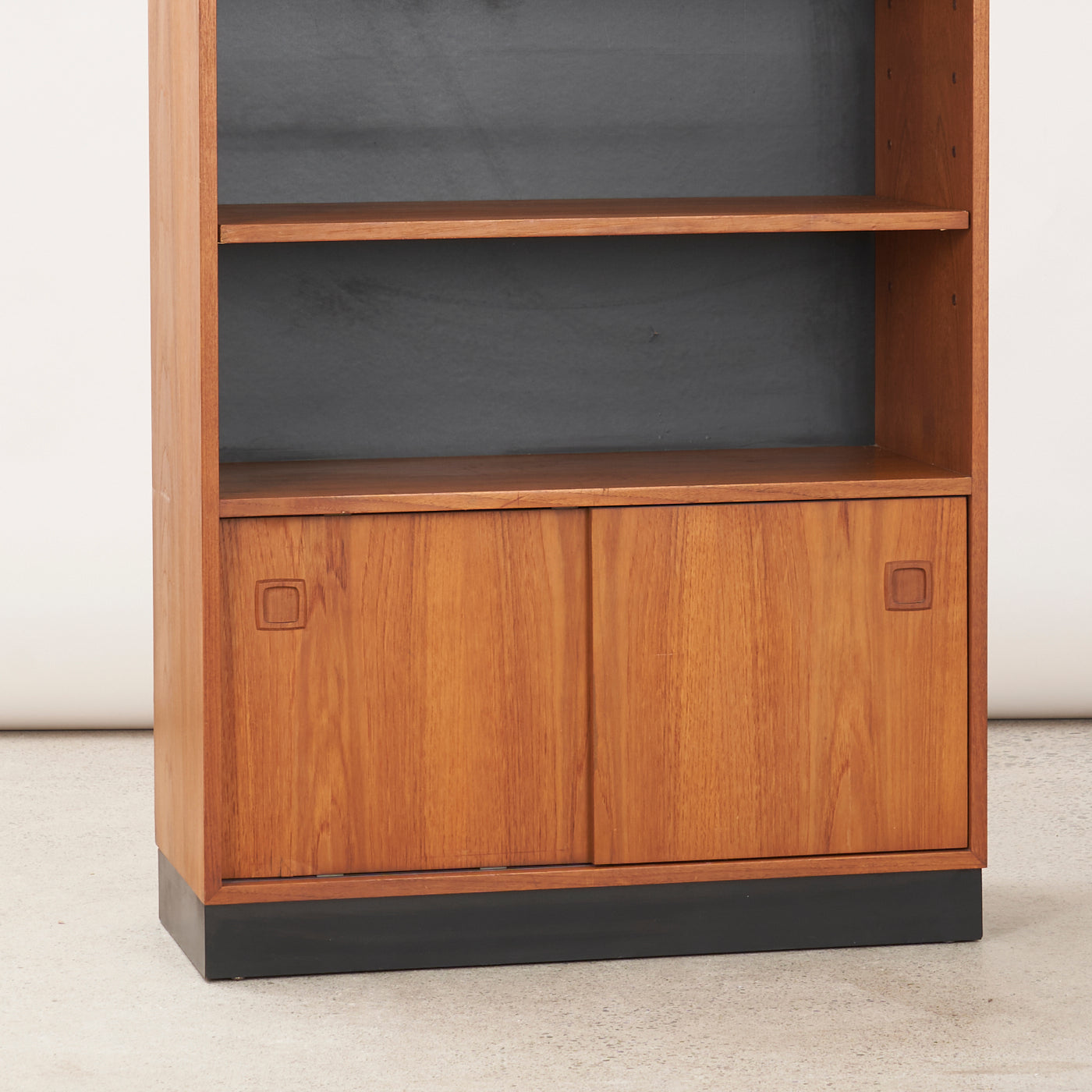 Teak Bookcase w/ Sliding Doors