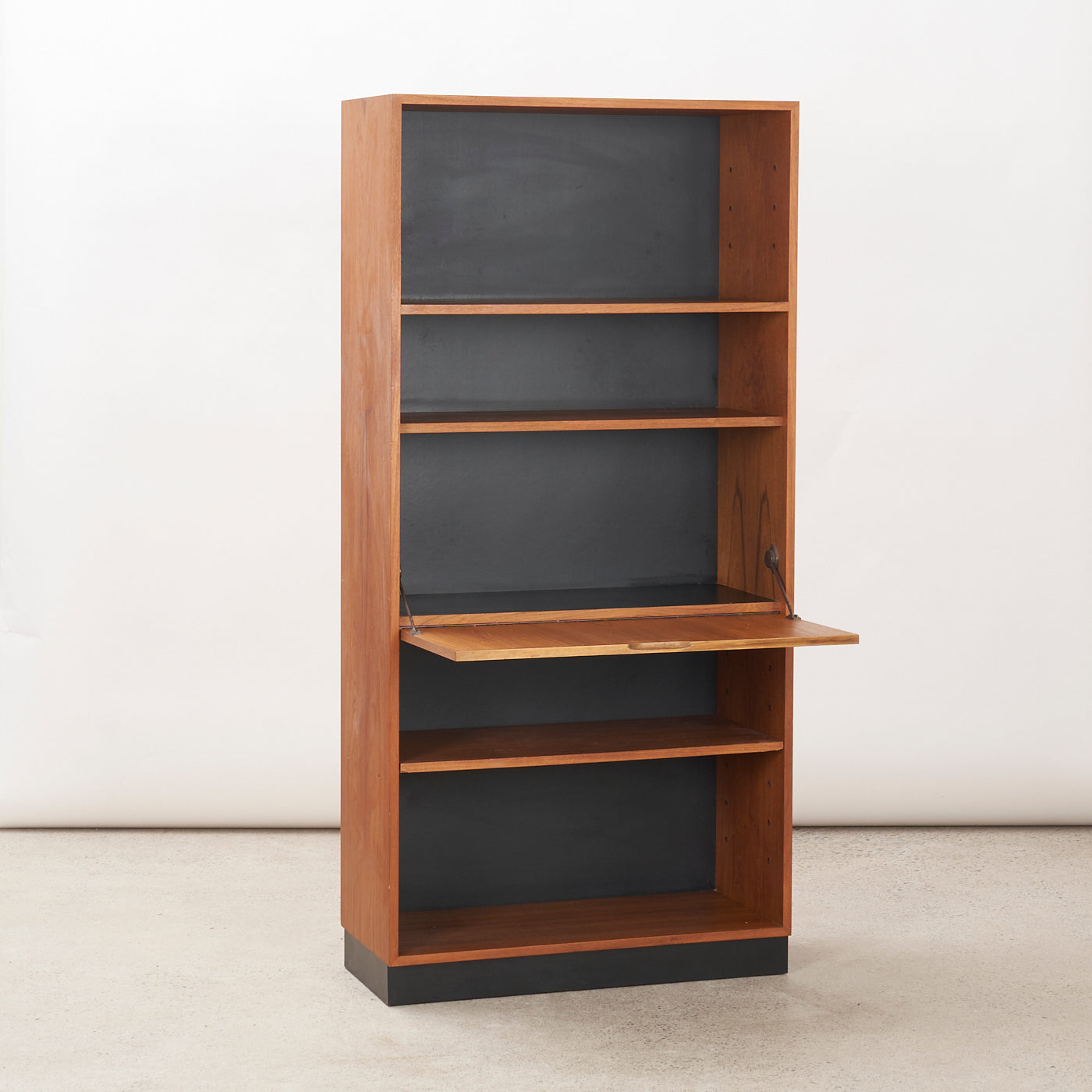 Teak Bookcase w/ Drop Down Cabinet