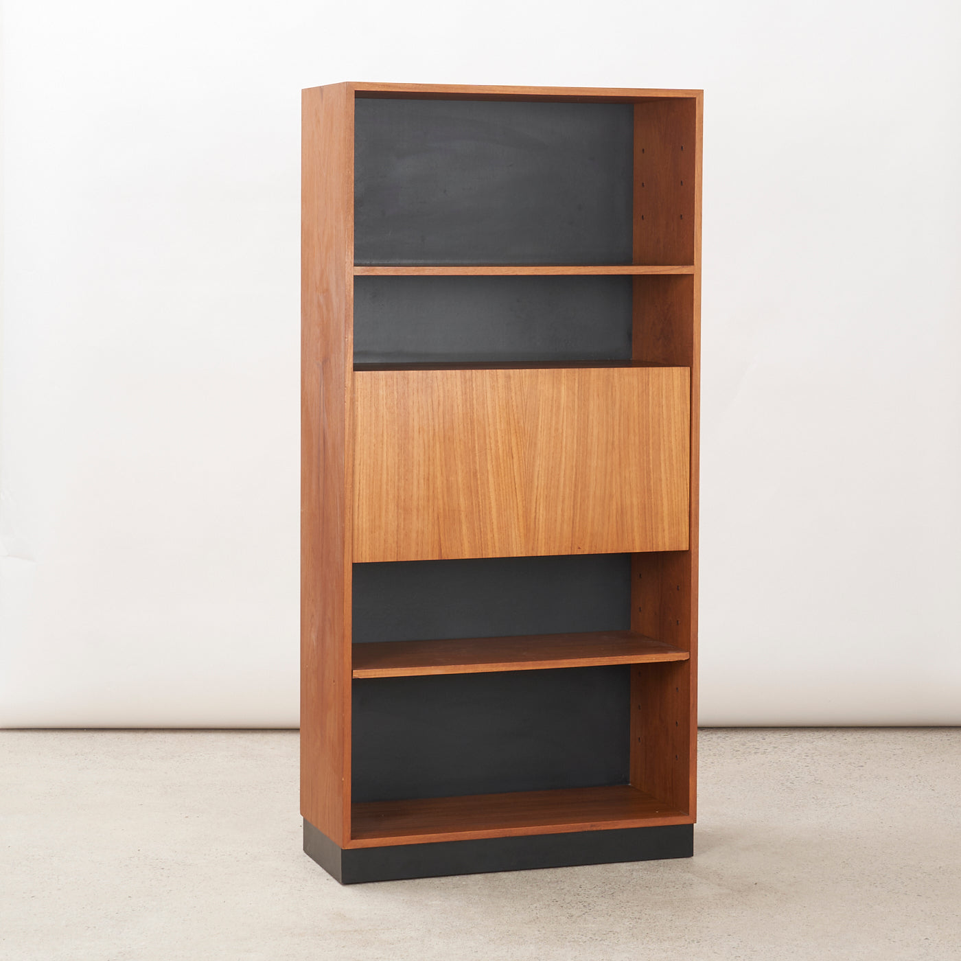 Teak Bookcase w/ Drop Down Cabinet