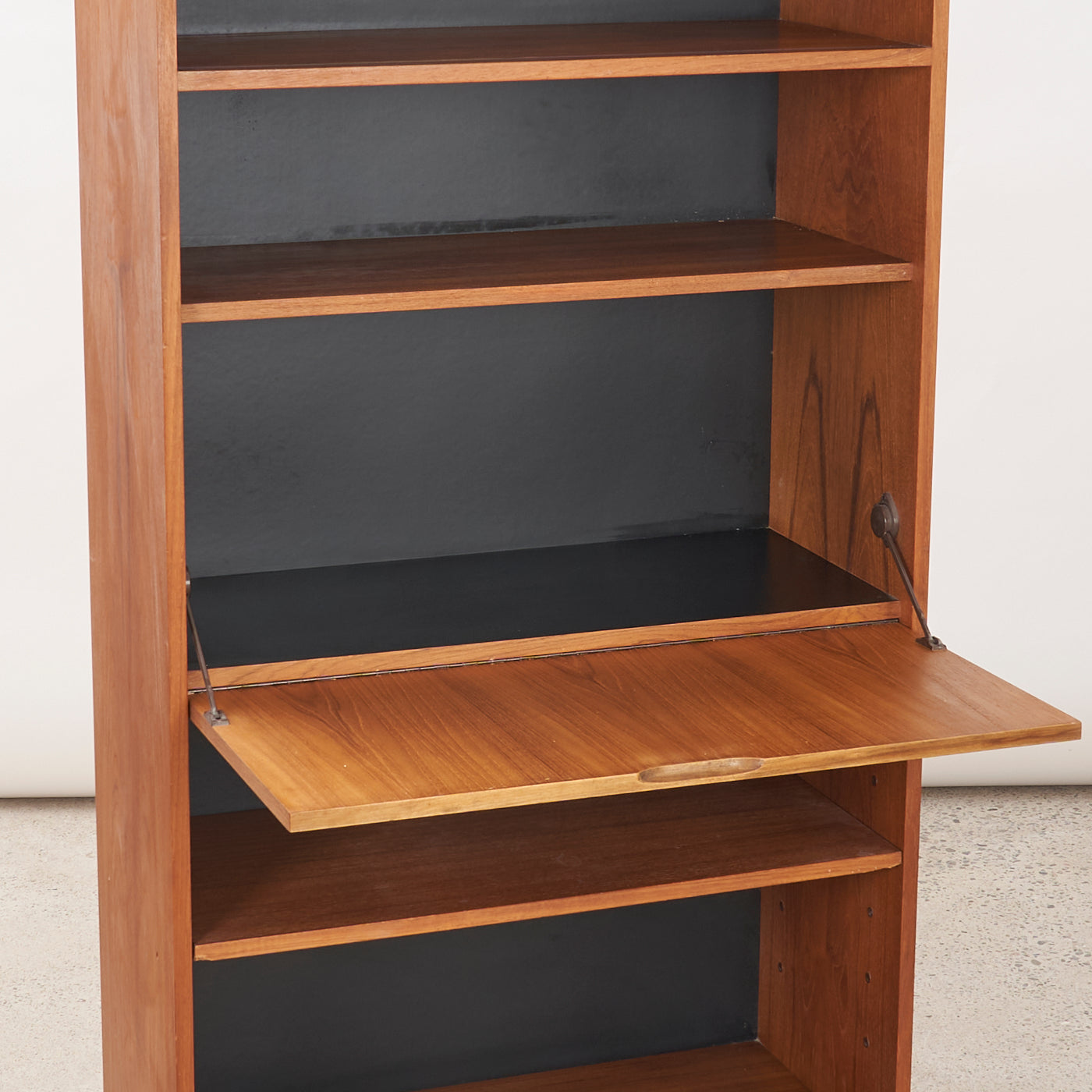 Teak Bookcase w/ Drop Down Cabinet