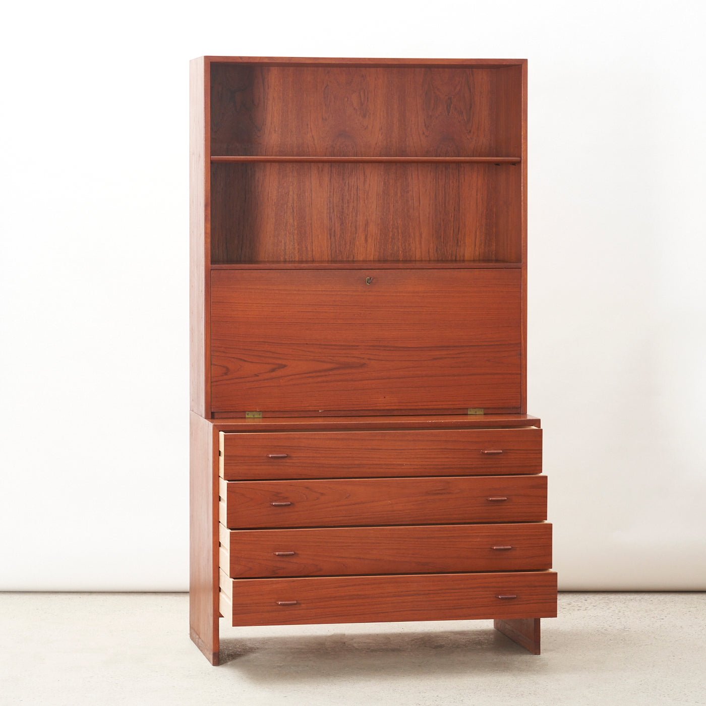 Teak Bookshelf w/ Secretary By Hans Wegner for RY Møbler, Denmark