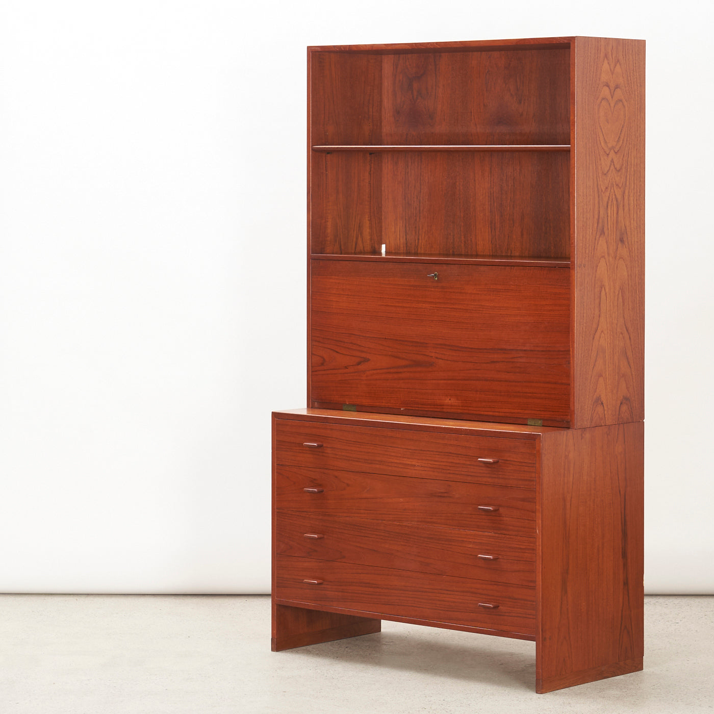 Teak Bookshelf w/ Secretary By Hans Wegner for RY Møbler, Denmark