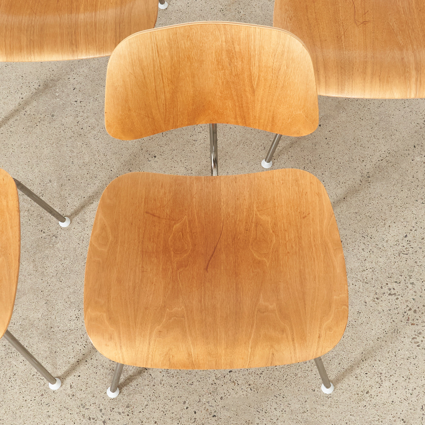 Set of 4 Walnut Eames DCM for Herman Miller