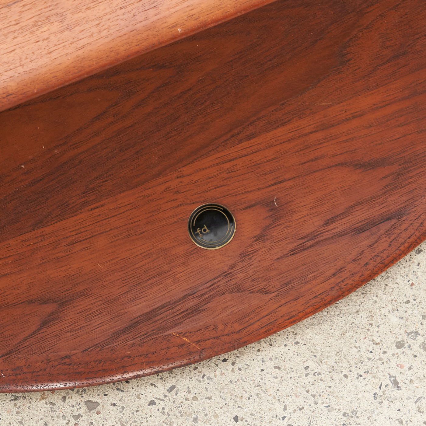 Round Teak Side Table w/ Cane Shelf by Peter Hvidt for France & Daverkosen, Denmark