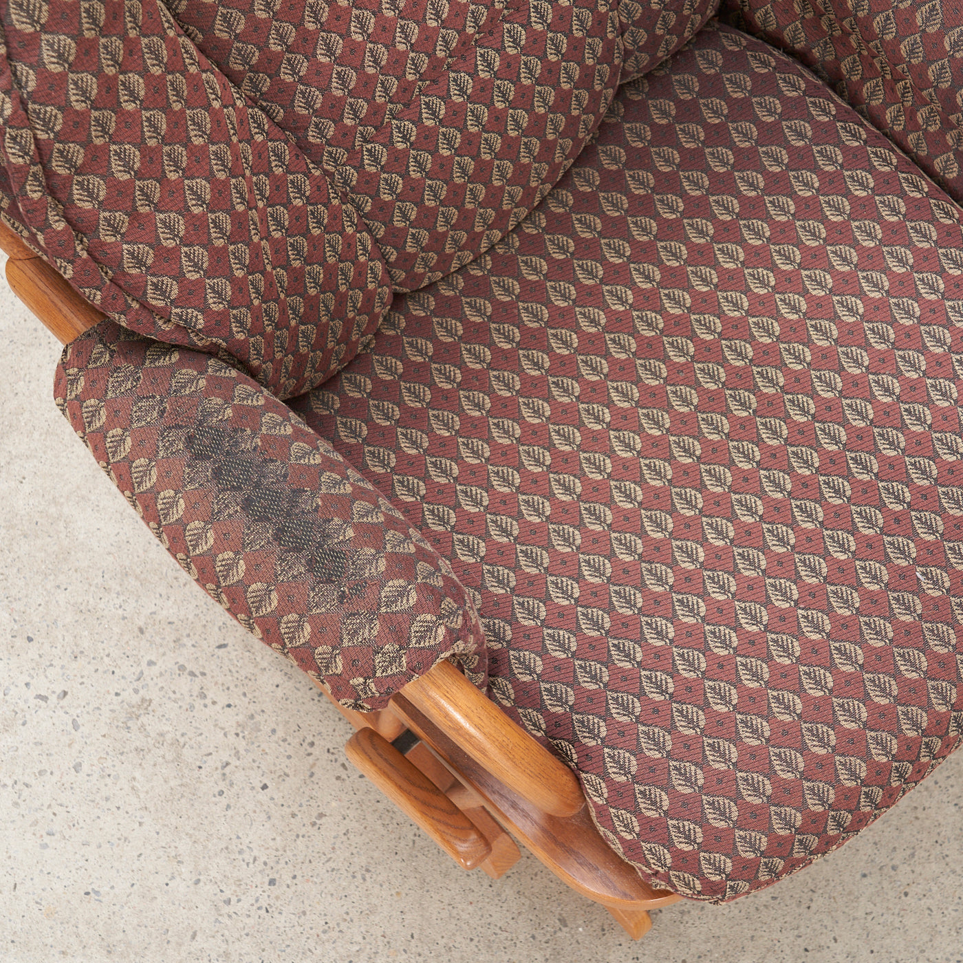 Vintage Oak Glider Chair & Ottoman