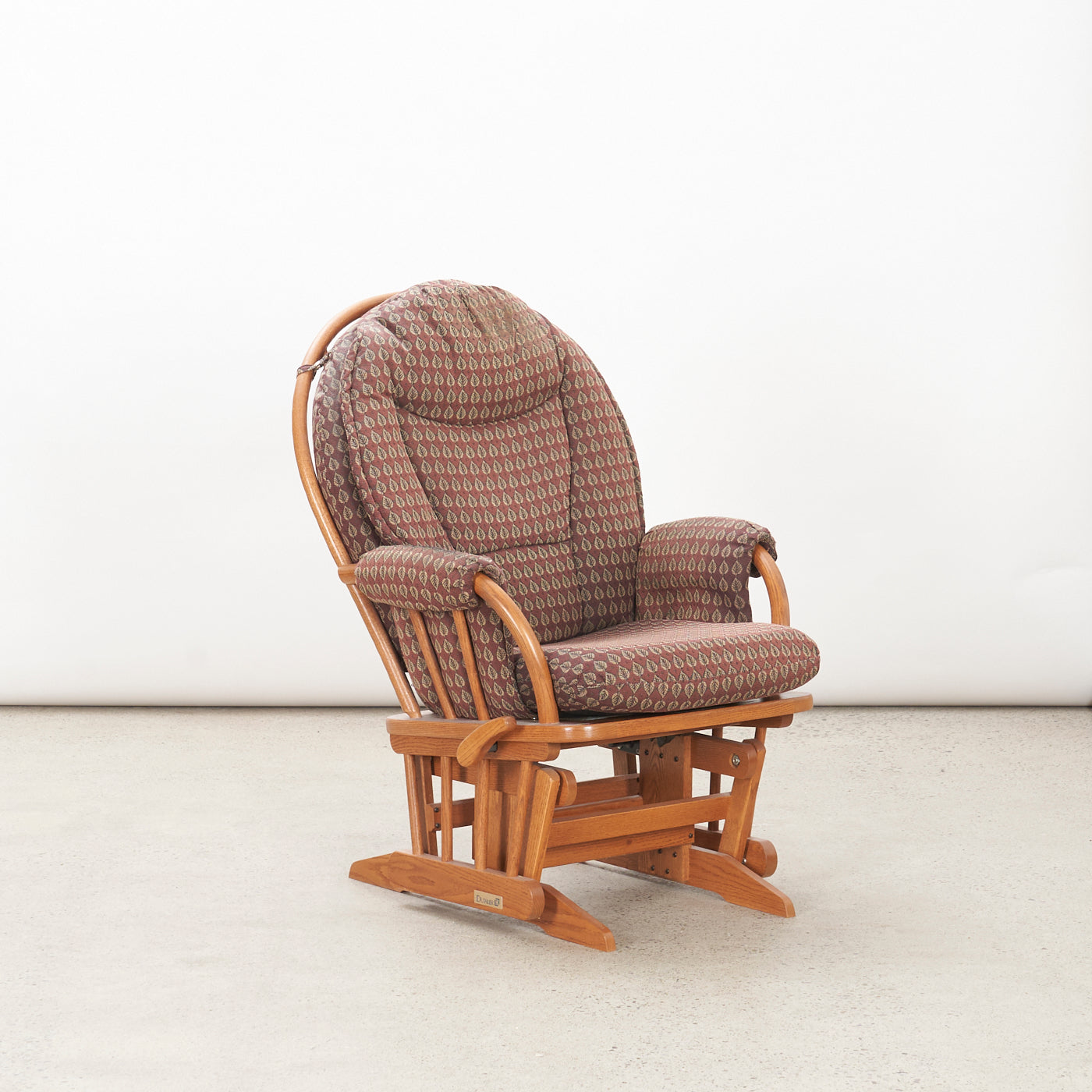 Vintage Oak Glider Chair & Ottoman