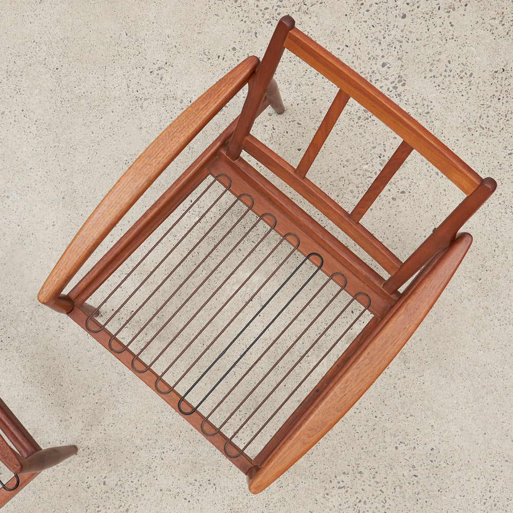 Pair of Teak ‘Paper Knife' Lounge Chairs by Kai Kristiansen for Magnus Olesen, Denmark