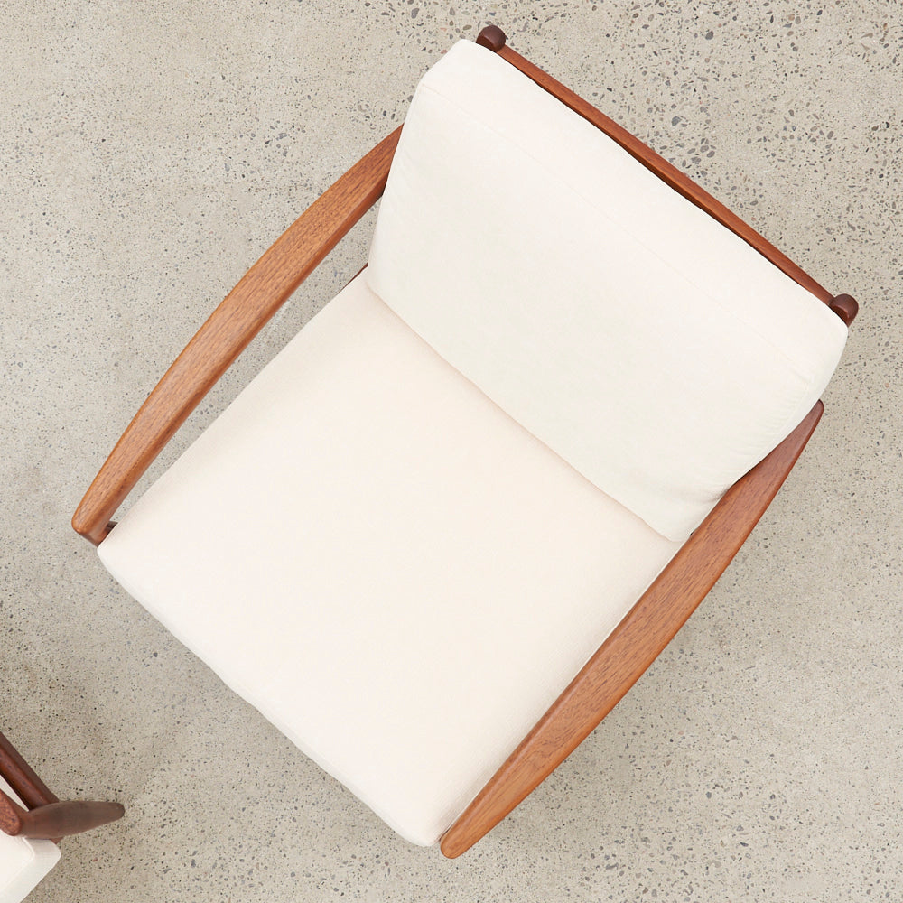 Pair of Teak ‘Paper Knife' Lounge Chairs by Kai Kristiansen for Magnus Olesen, Denmark