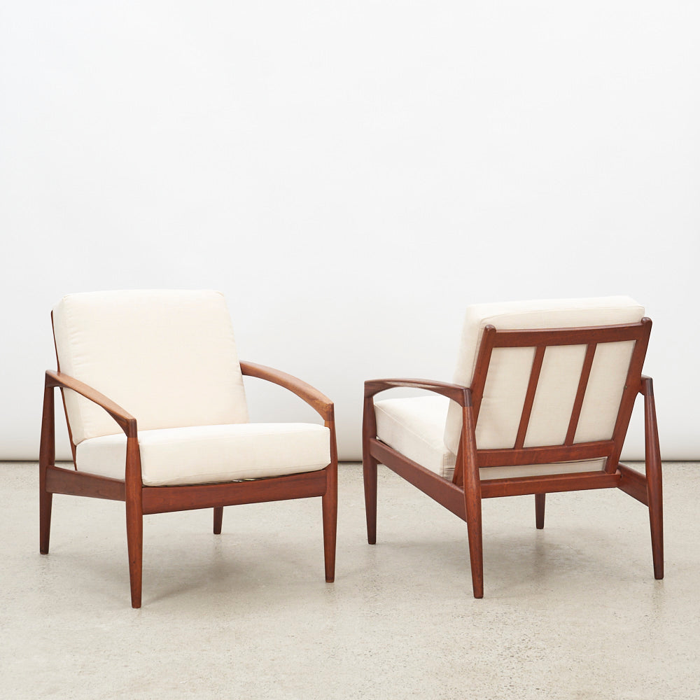 Pair of Teak ‘Paper Knife' Lounge Chairs by Kai Kristiansen for Magnus Olesen, Denmark