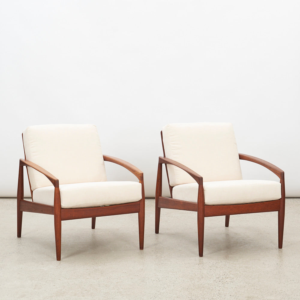 Pair of Teak ‘Paper Knife' Lounge Chairs by Kai Kristiansen for Magnus Olesen, Denmark