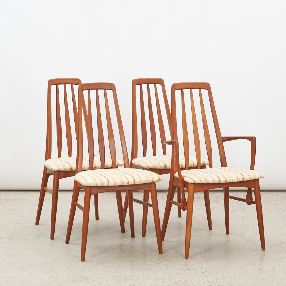 Set of 4 Teak 'Eva' Dining Chairs by Niels Koefoed, Denmark