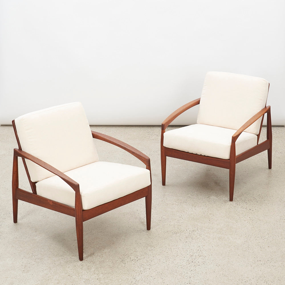 Pair of Teak ‘Paper Knife' Lounge Chairs by Kai Kristiansen for Magnus Olesen, Denmark