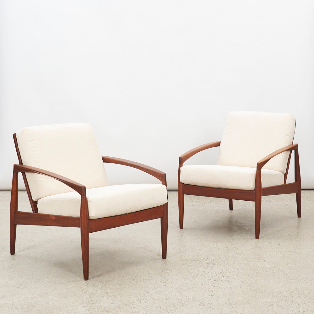 Pair of Teak ‘Paper Knife' Lounge Chairs by Kai Kristiansen for Magnus Olesen, Denmark