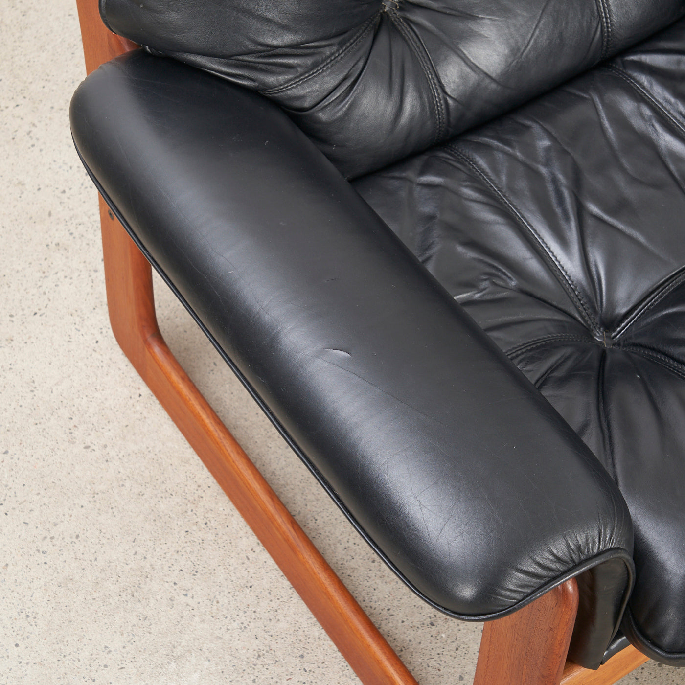 Teak & Leather Lounge Chair by Interna