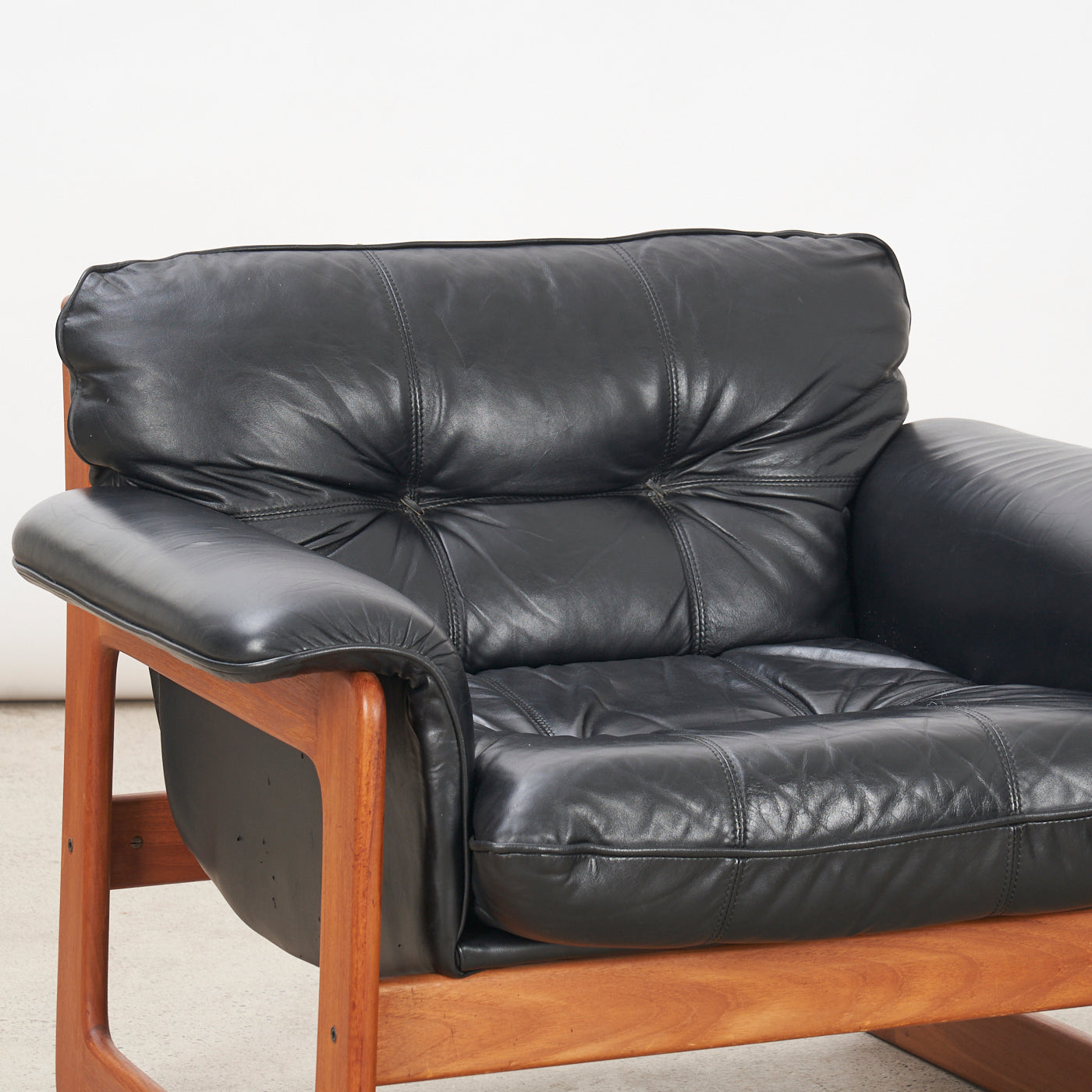 Teak & Leather Lounge Chair by Interna