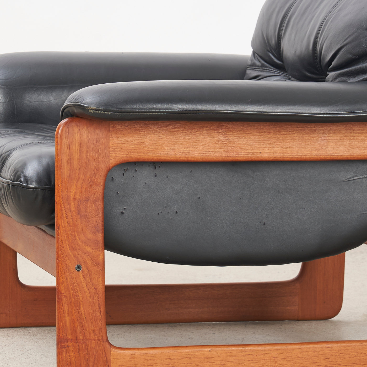 Teak & Leather Lounge Chair by Interna