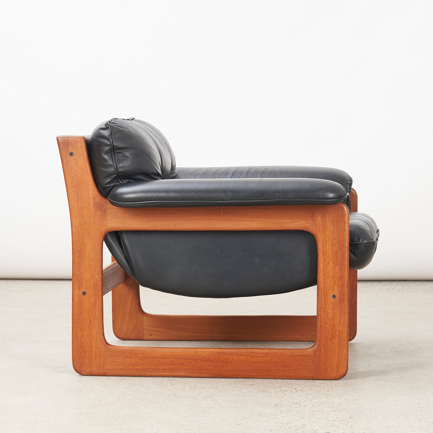 Teak & Leather Lounge Chair by Interna