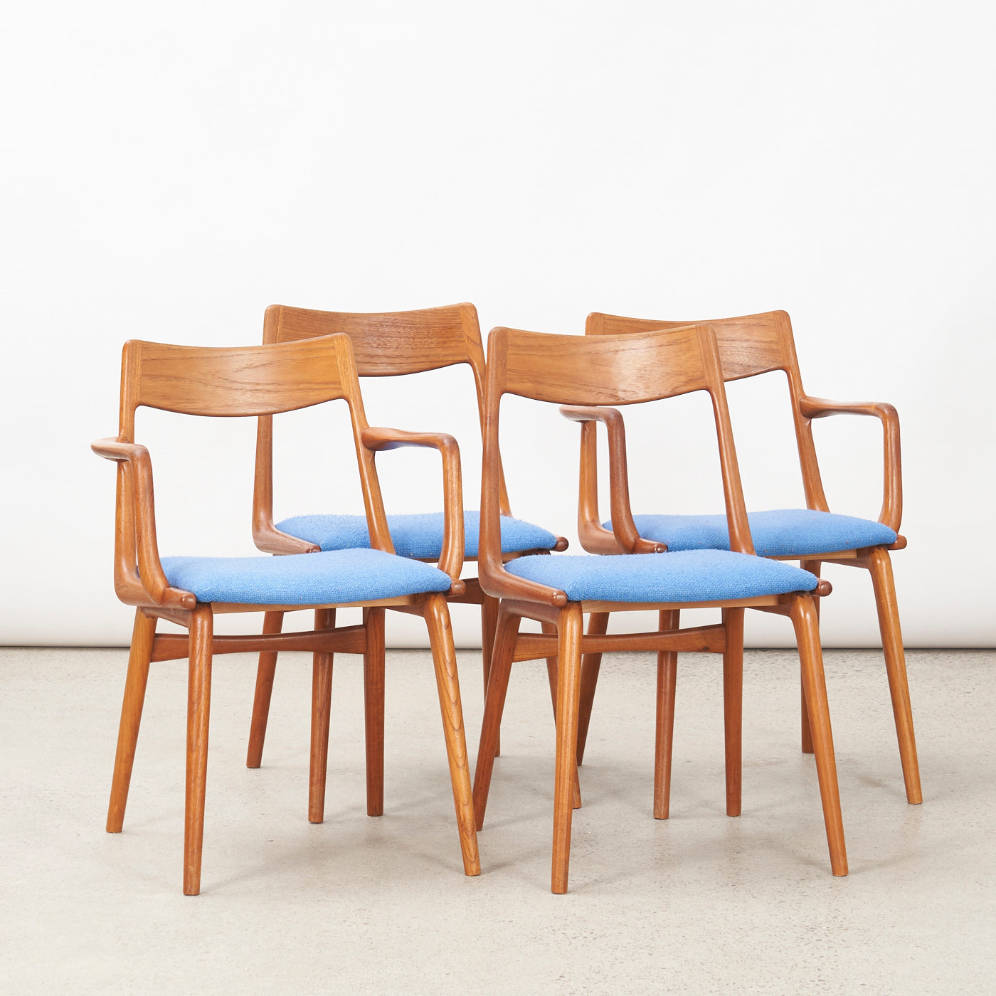 Set of 4 ‘Boomerang’ Teak Dining Chairs by Alfred Christensen for Slagelse Møbelværk