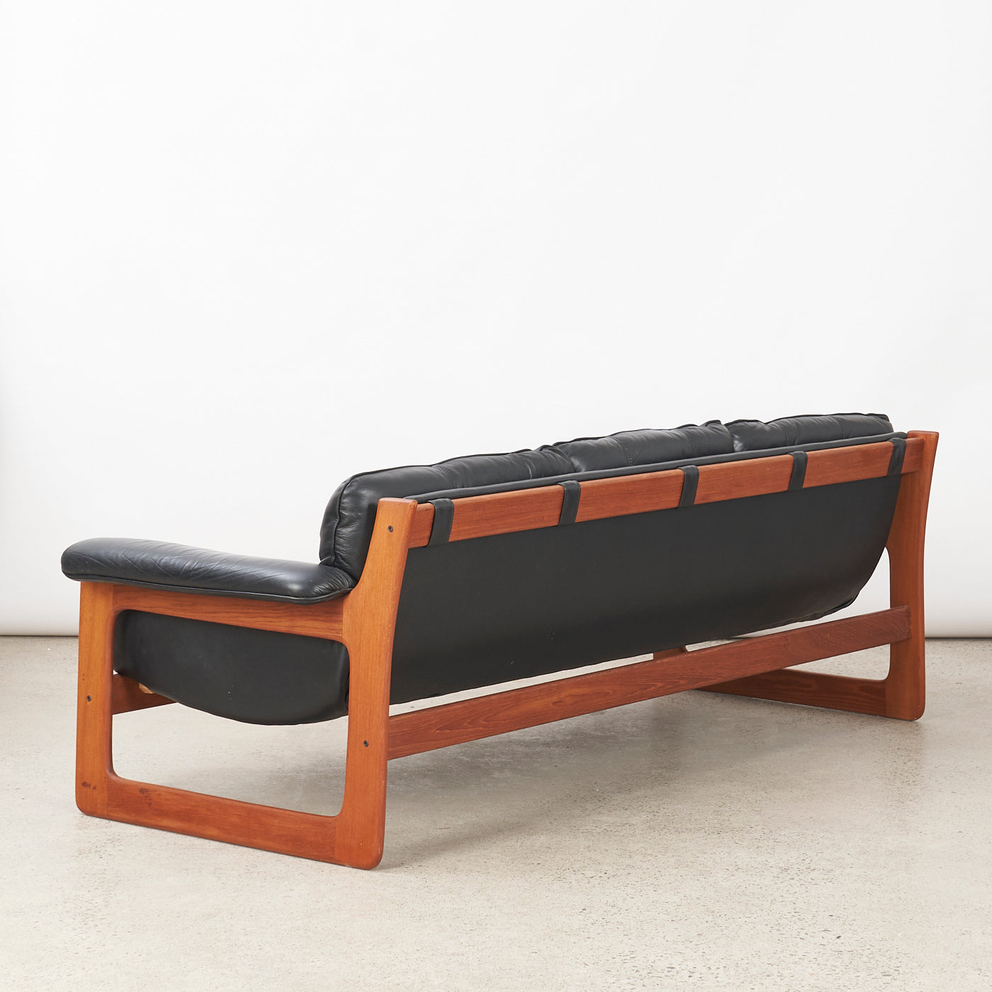 Teak & Leather Sofa by Interna