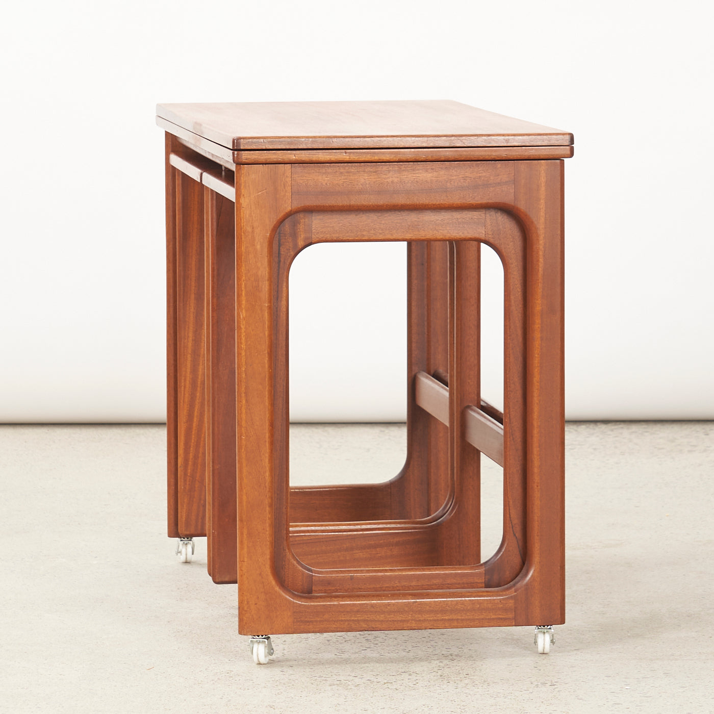 Teak Expandable Flip Top Bar Cart w/ Nesting Tables by McIntosh, England